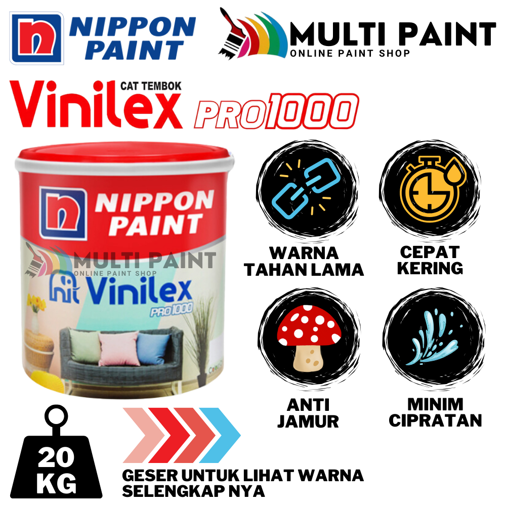 [PART 1] VINILEX 20 KG NIPPON PAINT CAT TEMBOK INTERIOR NIPPON VINILEX PRO 1000 20KG NIPPON PAINT