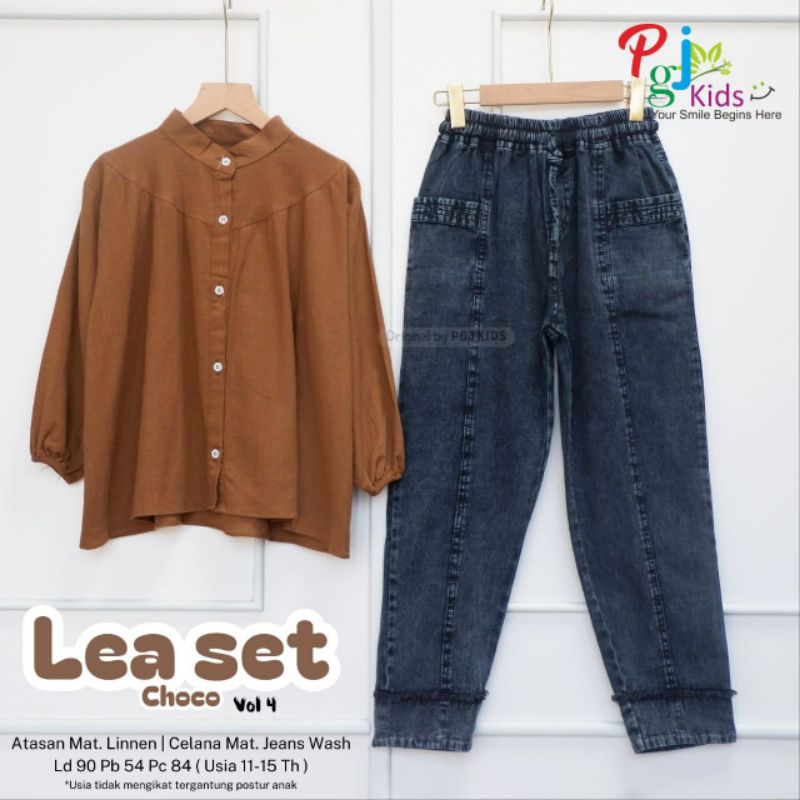 [ ata.id kids ] Lea Vol.4 Set Teens Celana Jeans Kemeja Linen By PGJ Kids