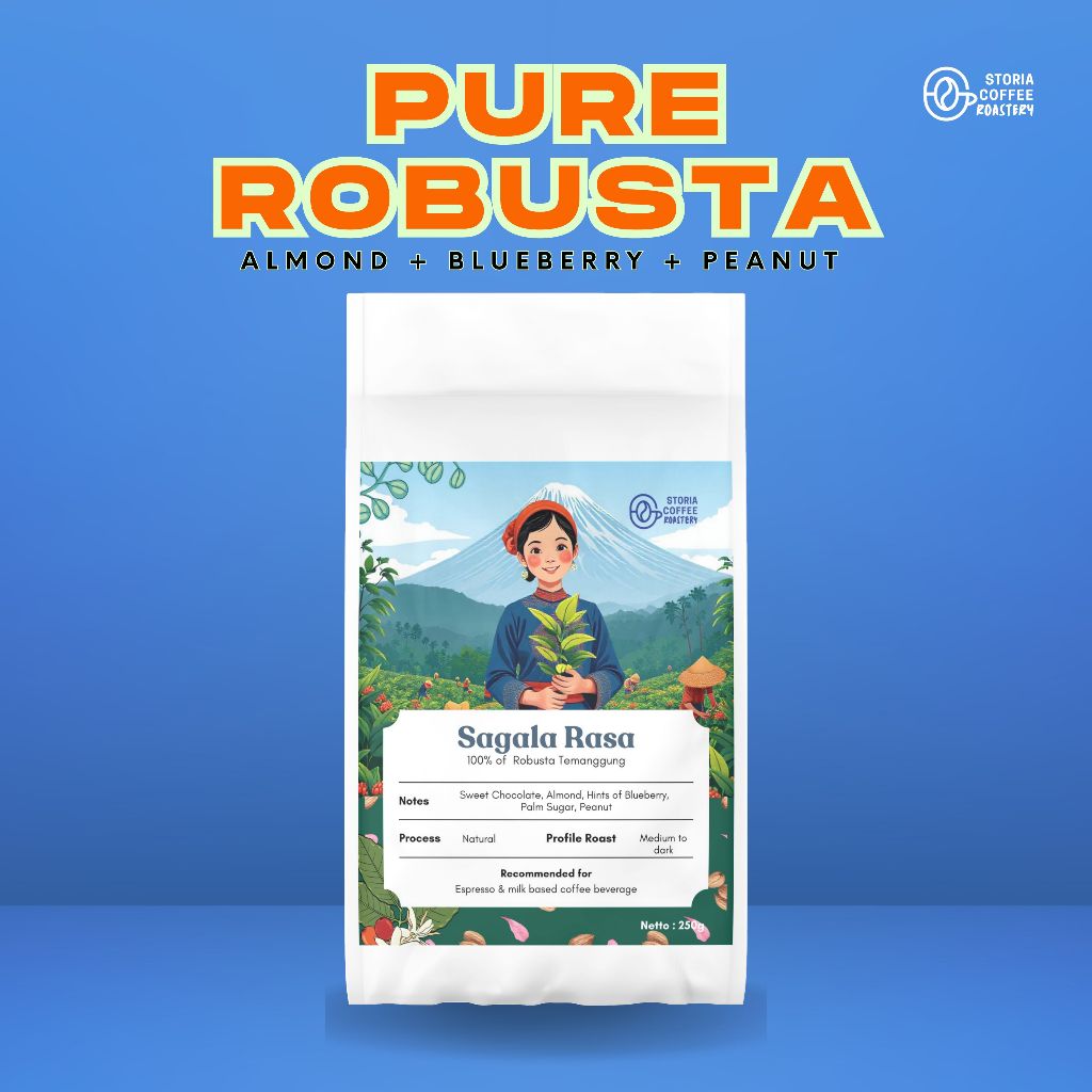 

Sagala Rasa Biji kopi Pure Robusta Temanggung 250gr