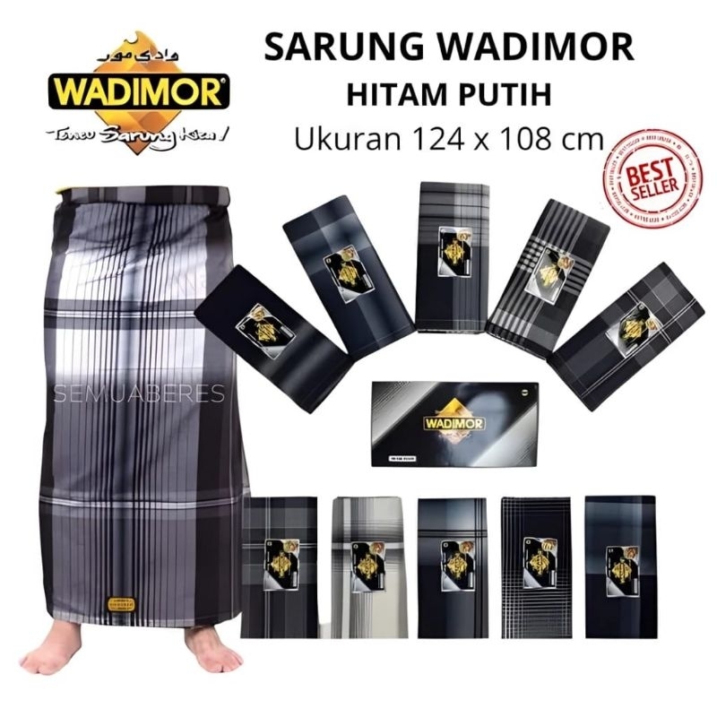 Sarung Wadimor Motif Hitam Putih / Sarung Dewasa