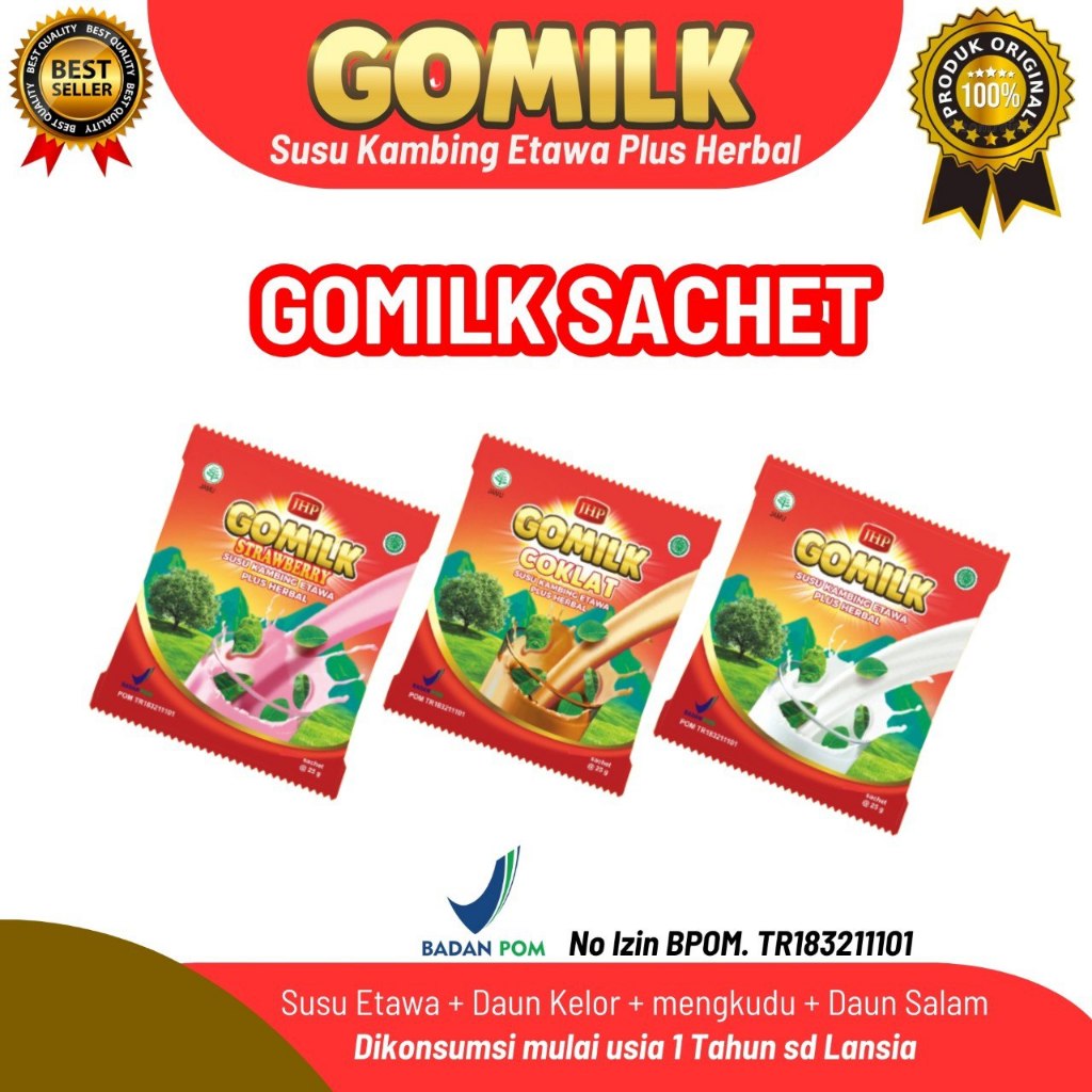 

Gomilk Sachet Susu kambing Etawa Plus Herbal