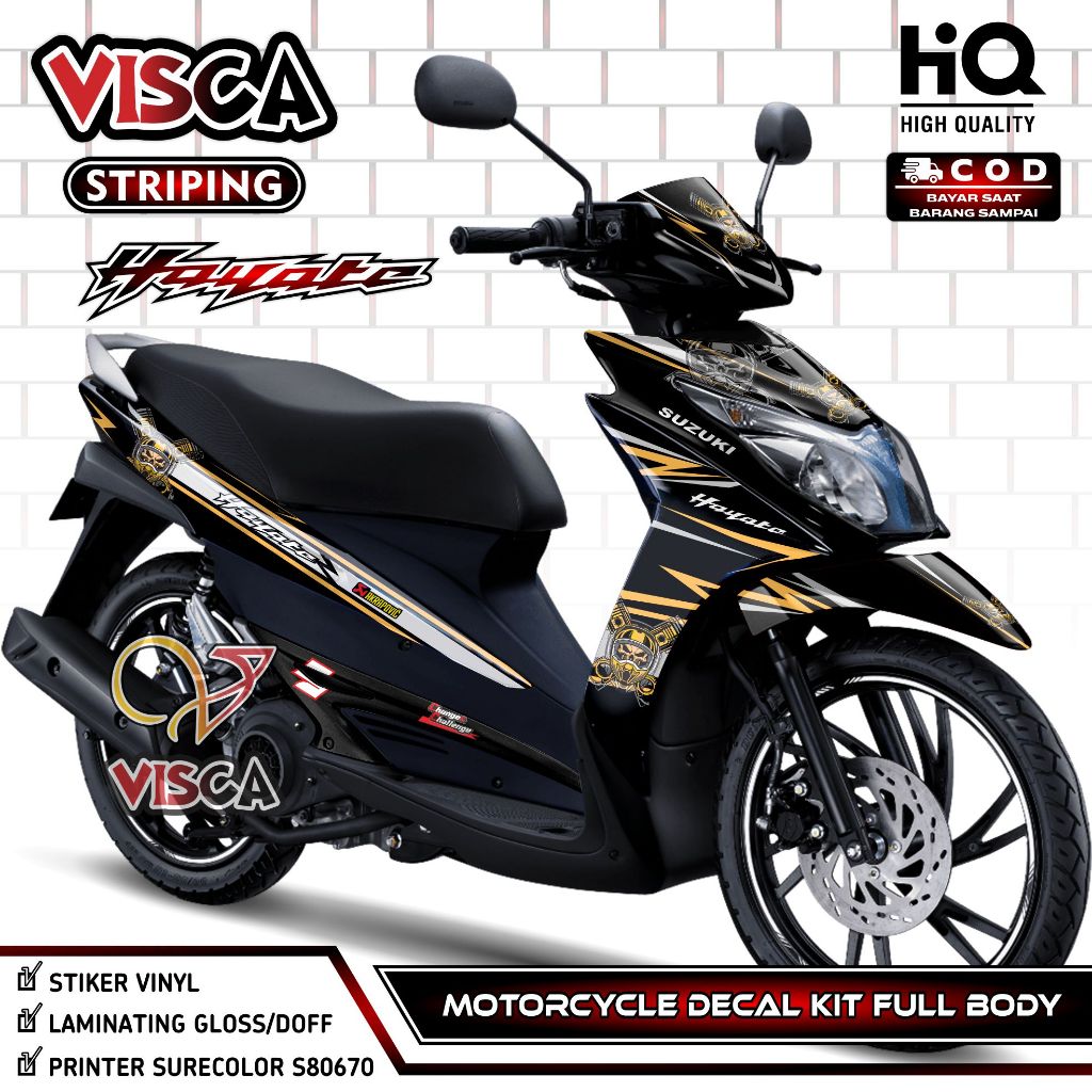 Decal Hayate 125 Full Body - Stiker Hayate Fullbody - Dekal Suzuki Hayate 125 - Striping Hayate Vari