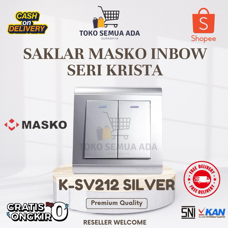 SAKLAR MASKO KRISTA Inbow Seri K-SV212 Silver