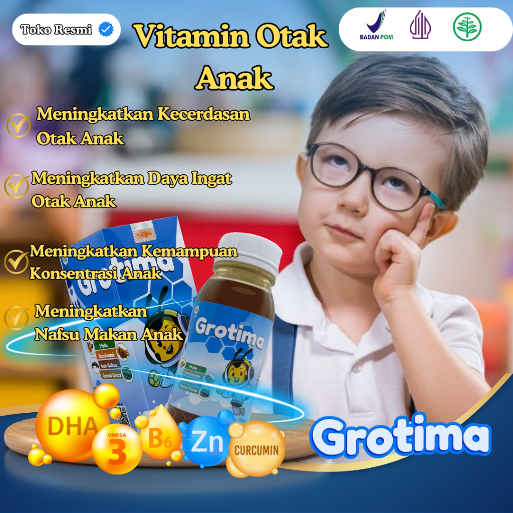 vitamin otak anak cerdas daya ingat / grotima vitamin otak untuk anak pintar dan cerdas