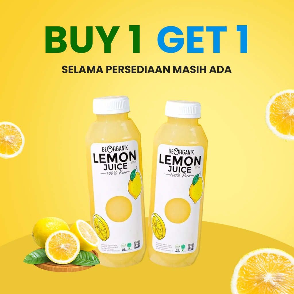 

BUY 1 GET 1 BeOrganik Pure Lemon Juice 100% / Sari Jeruk Lemon Murni 250ml - Brothermeatshop