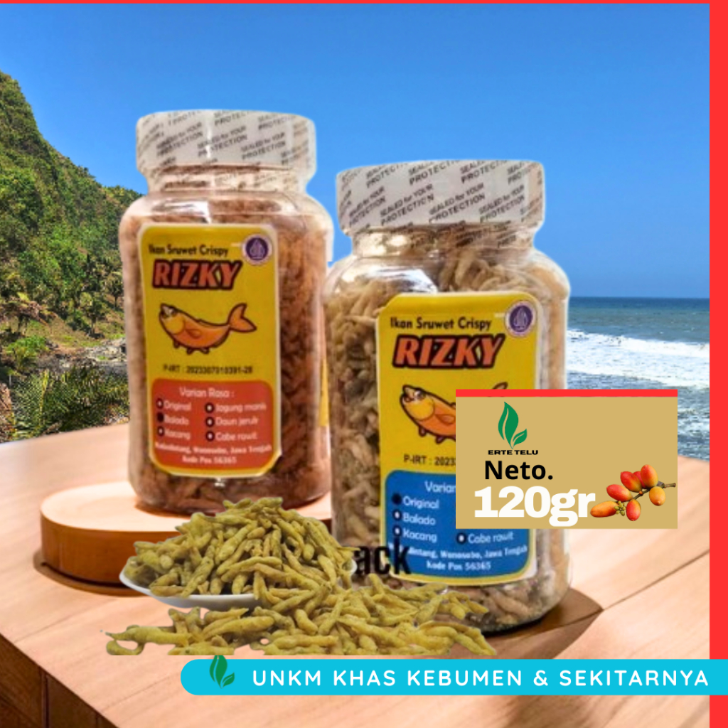 

IKAN SRUWET RIZKI TOPLES cemilan lauk pauk seafood Ikan sruwet crispy baby fish crispy teri crispy