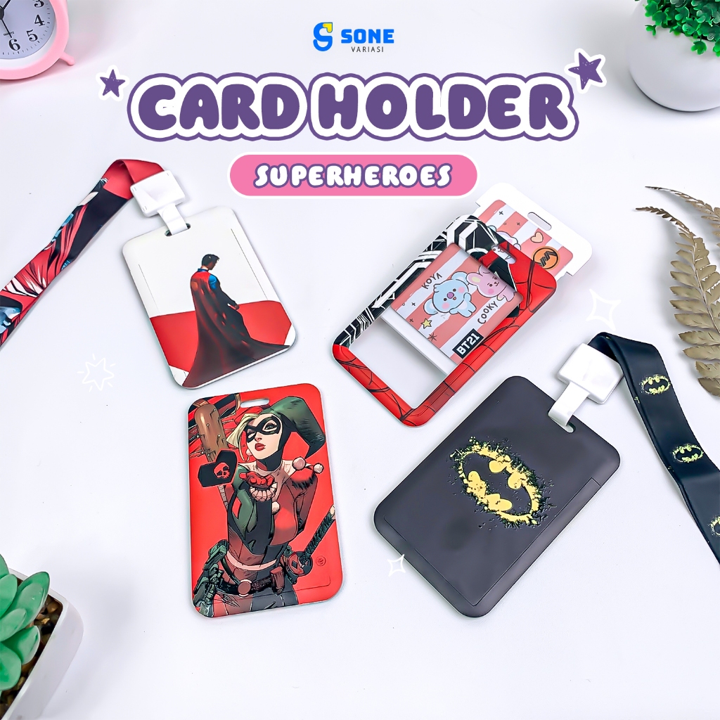 

Card Holder Aesthetic Superheroes Tempat Photocard K-Pop Anime Lucu Case Kartu ID Holder lucu Cute
