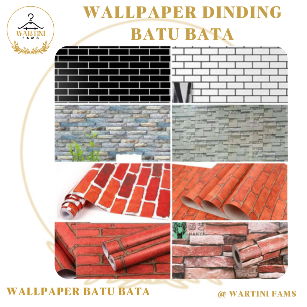 Wallpaper Dinding Kamar Tidur Motif Batu Bata 45 cm x 8 m Walpaper Dinding Bata merah Walpeper Dindi