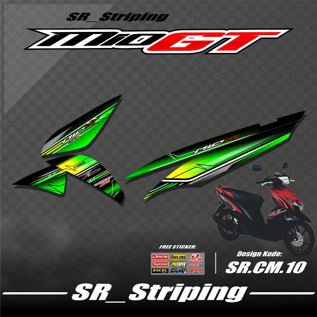 Striping Sticker MIO GT Variasi ( Cod ) Stiker MIO GT - Variasi MIO GT SR.10