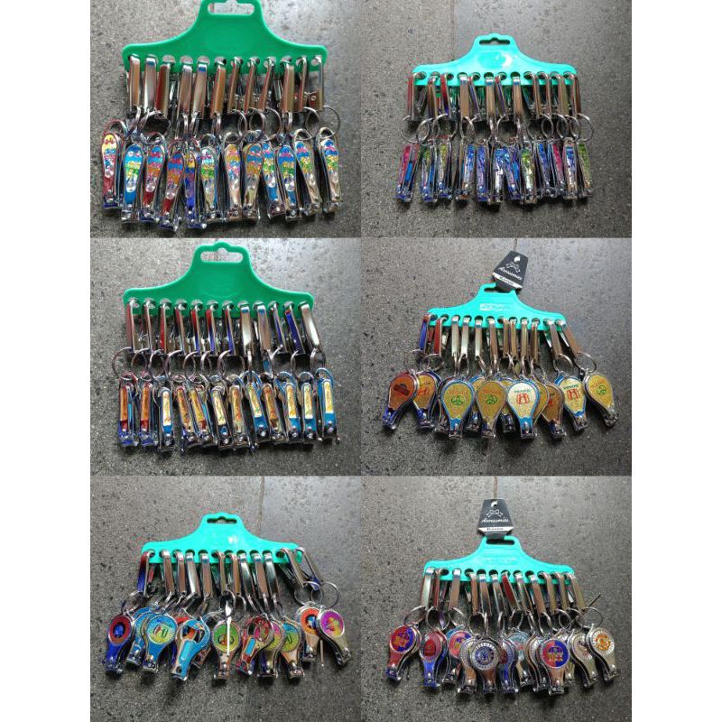Gantungan kunci besi model gunting kuku 12 pcs