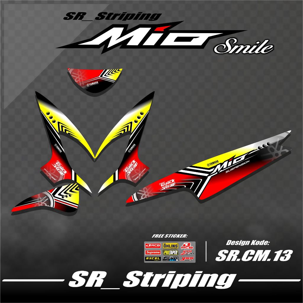 Striping Mio Smile / Stiker Smile ( Hologram ) Variasi Smile / Decal Mio Smile / Setriping Mio Smile