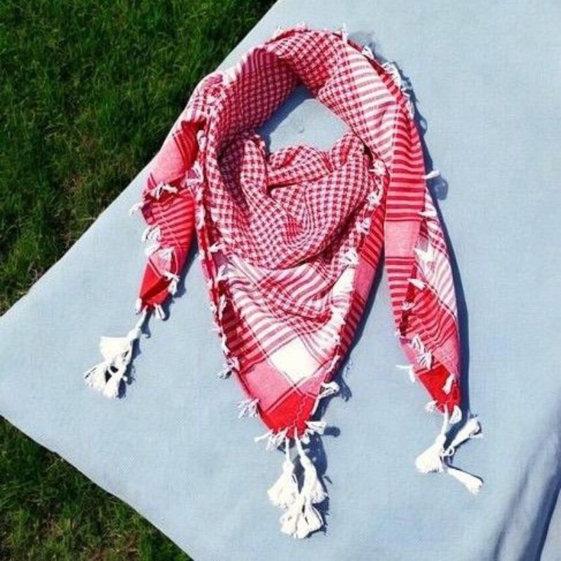 Sorban Arab Rumbai Motif kotak-kotak