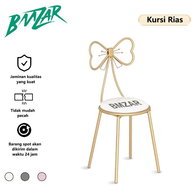 BMZAR Kursi Rias Aesthetic Kursi Kafe Modern Nordic Kursi Bar Kursi Elegan Murah Kursi Rias Kursi Es