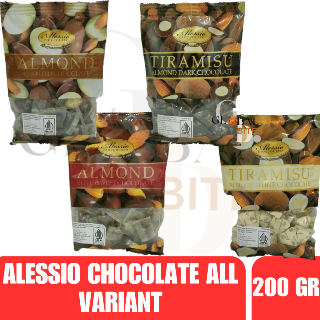 

Alessio Almond Tiramisu 200gr Almond Milk Assoted Dark Chocolate Tiramisu Dark White Coklat Malaysi