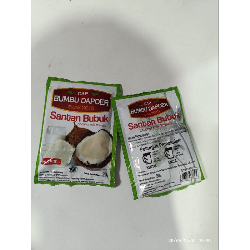 

Santan Bubuk 20 gr cap Bumbu Dapoer