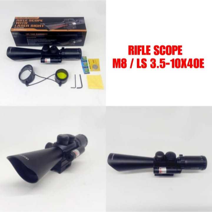 Teleskop M8 Ls 3,5-10x40 E + Laser Scope Merah