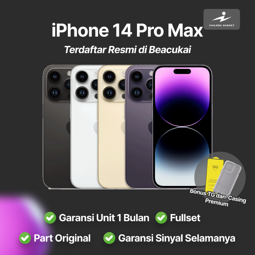 IP 14 PRO MAX 128/256/512 GB BEACUKAI FULLSET