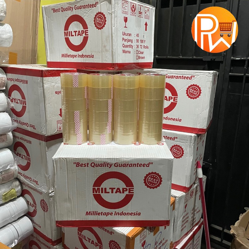 

[1 KARTON] LAKBAN BENING / COKELAT / COKLAT MILTAPE UKURAN 45x90 YARD