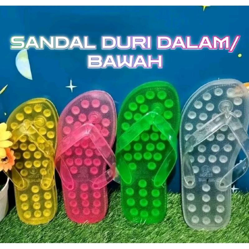 Sandal duri bawah /anti licin /Sendal jepit /Untuk pria dan Wanita / Sandal kesehatan refleksi Karet