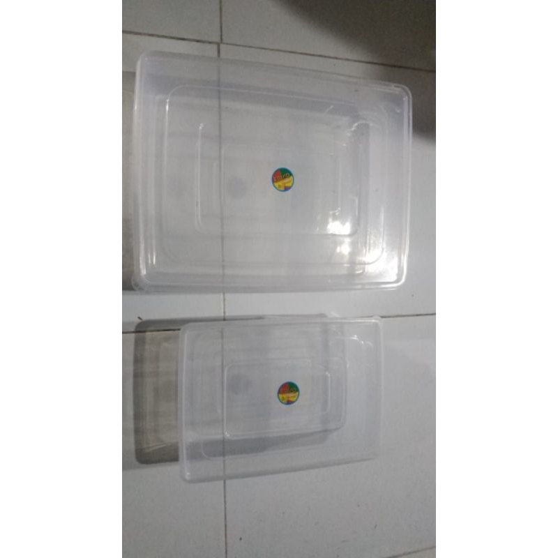 tempat donat/box plastik putih tutup