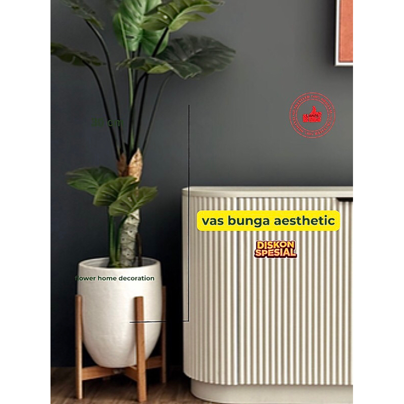 Vas Bunga besar aesthetic ruang tamu 30x40 cm- guci bunga hias homedecor sudut rumah GARANSI 100%