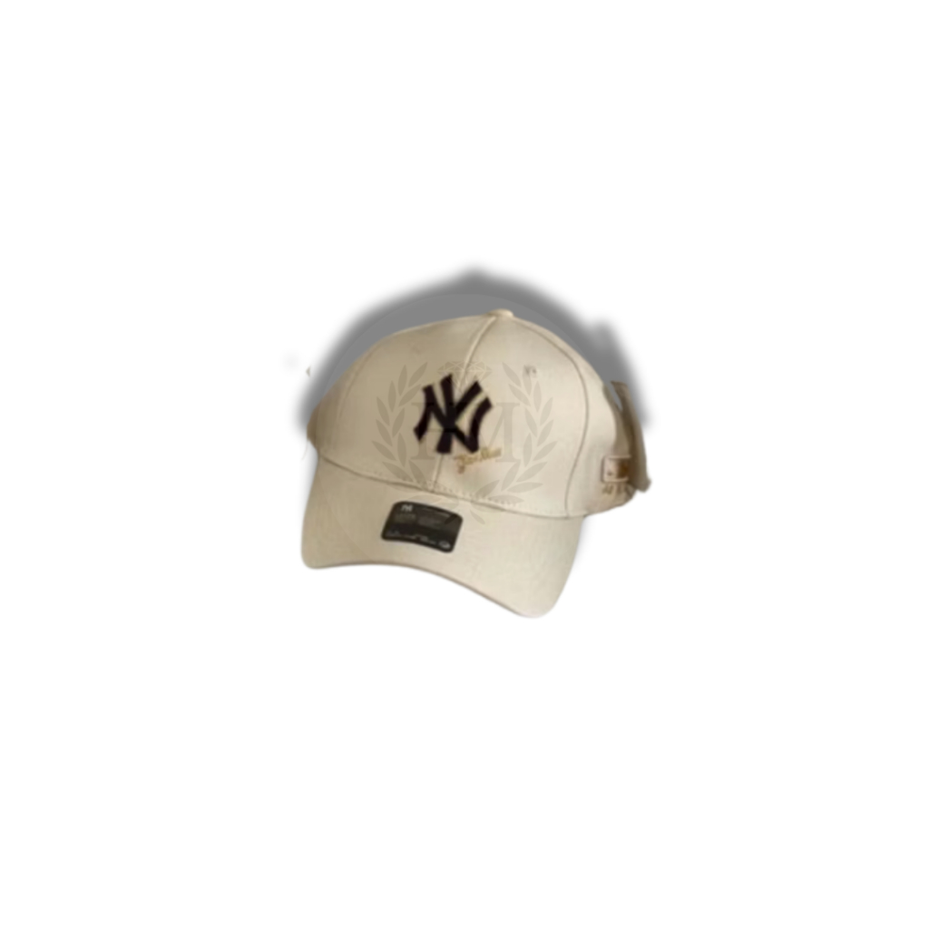 Topi NY Yankees CREAM KHAKI LOGO HITAM Baseball Cap