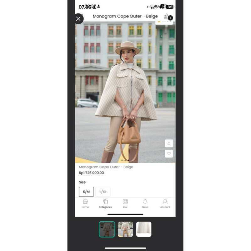 BUTTONSCARVES MONOGRAM CAPE OUTER L/XL