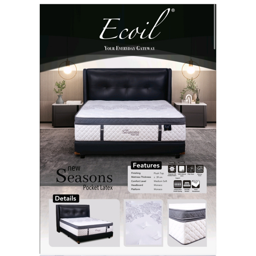 Kangaroo Springbed New Season Pocket Latex Tebal 39 cm