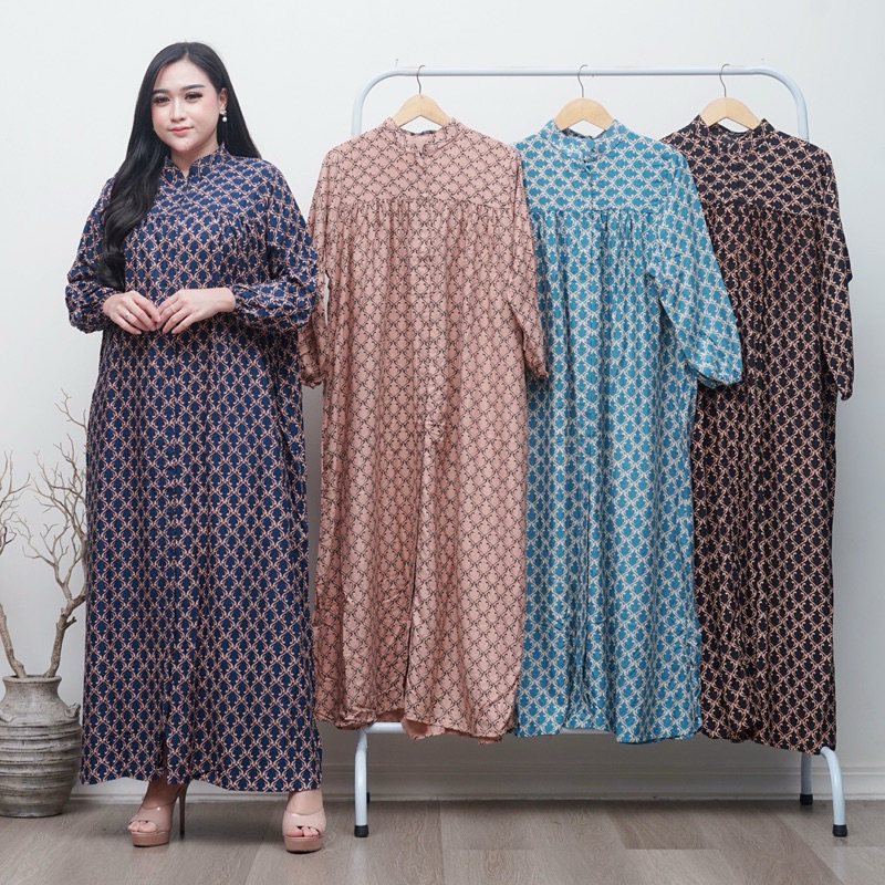 (Cod) Gamis Amira jumbo Ld 115-120 Resleting depan Busui dan ibu hamil Rayon premium muslim syari dr