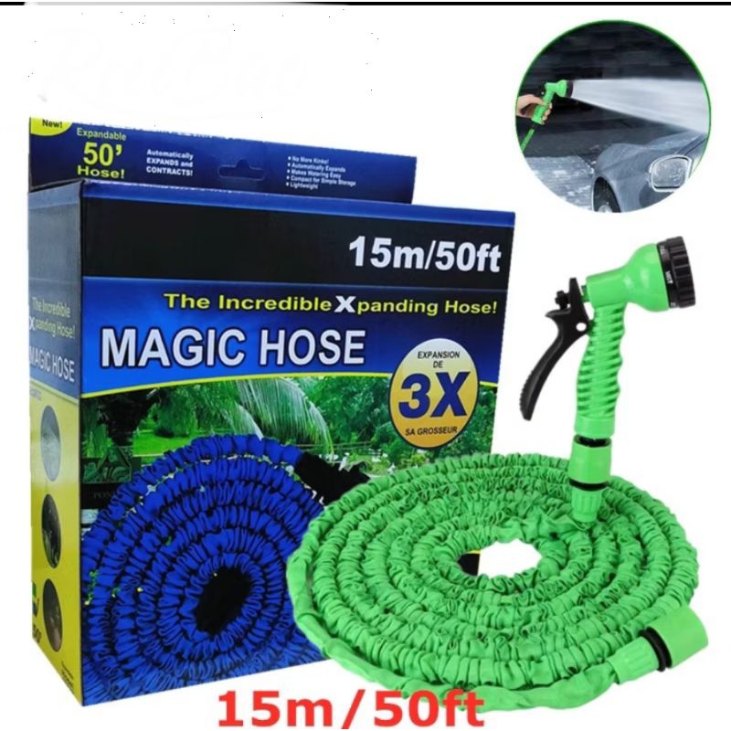 Selang Multifungsi flexibel SELANG AIR CUCI MOBIL / SEMPROTAN FLEKSIBEL ELASTIS MAGIC HOSE 15 Meter 