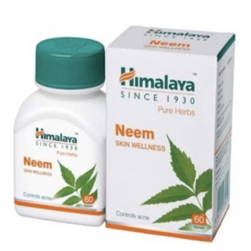 Himalaya Neem Tablet Kapsul Herbal Anti Jerawat Infeksi Kulit Eksim Psoriasis Dermatitis Gatal Exp. 