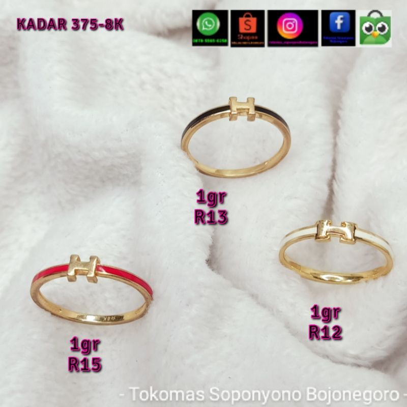 CINCIN FASHION HURUF H, KADAR 375-8K