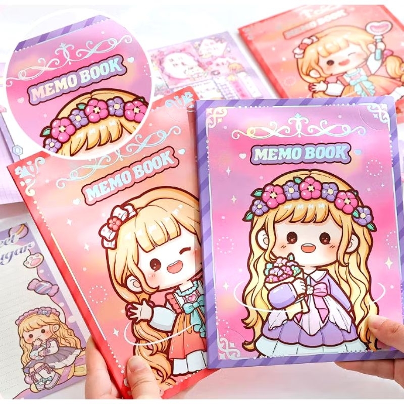

1 set!!Memo book fancy/notes murah lucu/buku memo fancy