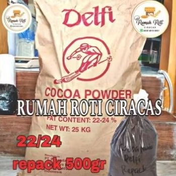 

DELFI COCOA POWDER CHOCOLATE 22/24 DARK COKELAT REPACK 500GR COKLAT BUBUK GR