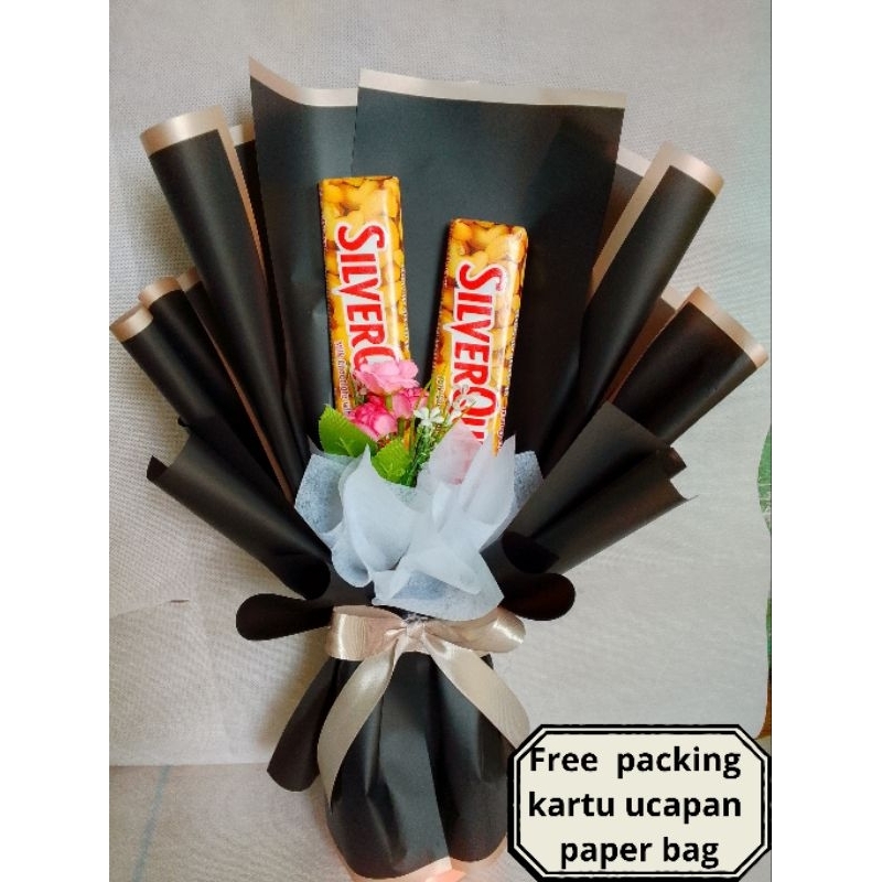 

Buket Silverquen besar 55 gram untuk hadiah wisuda, ulang tahun, anniversary FREE packing, kartu ucapan, paper bag