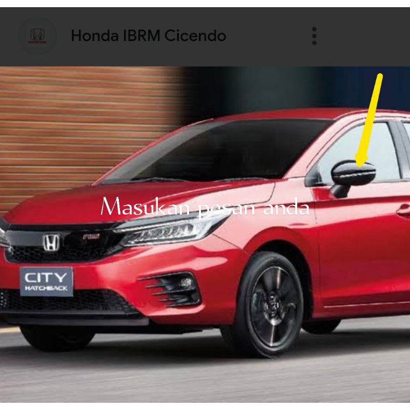 cover spion Honda city hatchback original hitam