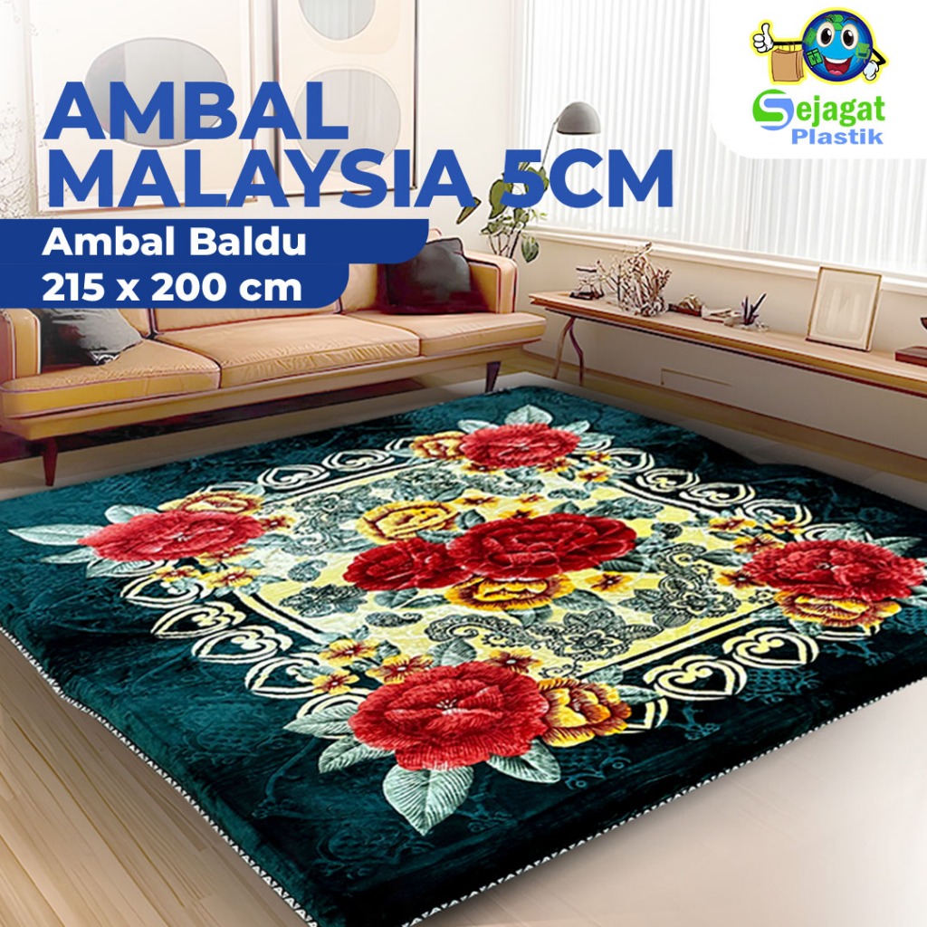 Sejagat Plastik - Ambal Malaysia Emboss ukuran 215 x 200 cm TEBAL 5 CM Ambal Premium ukuran Jumbo da