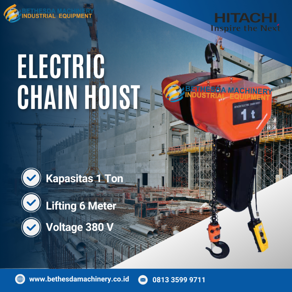 Hoist Chain Merk Hitachi 500 Kg 1 Ton 2 Ton Electric