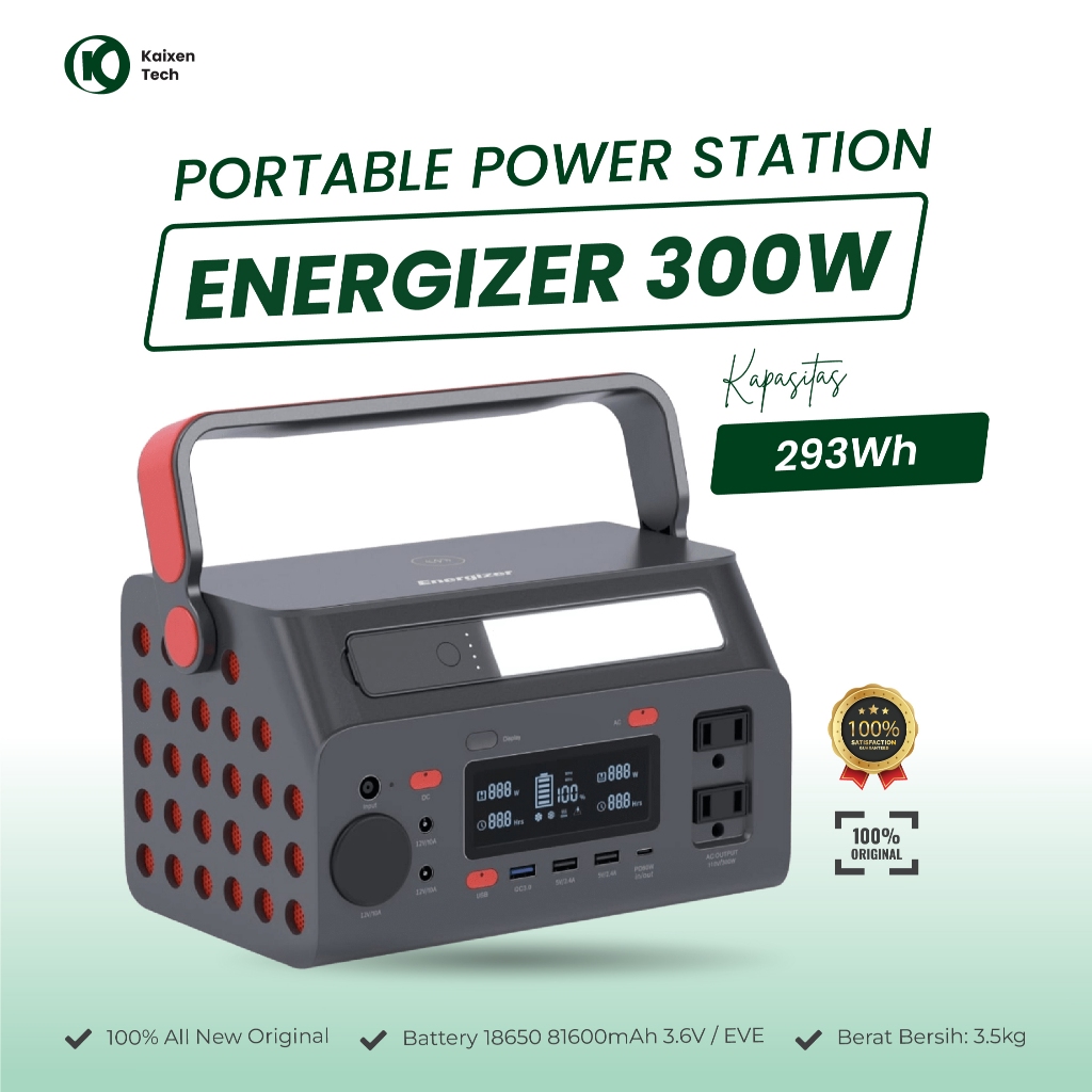 Energizer Portable Power Station 293Wh/300W Genset Portable Outdoor