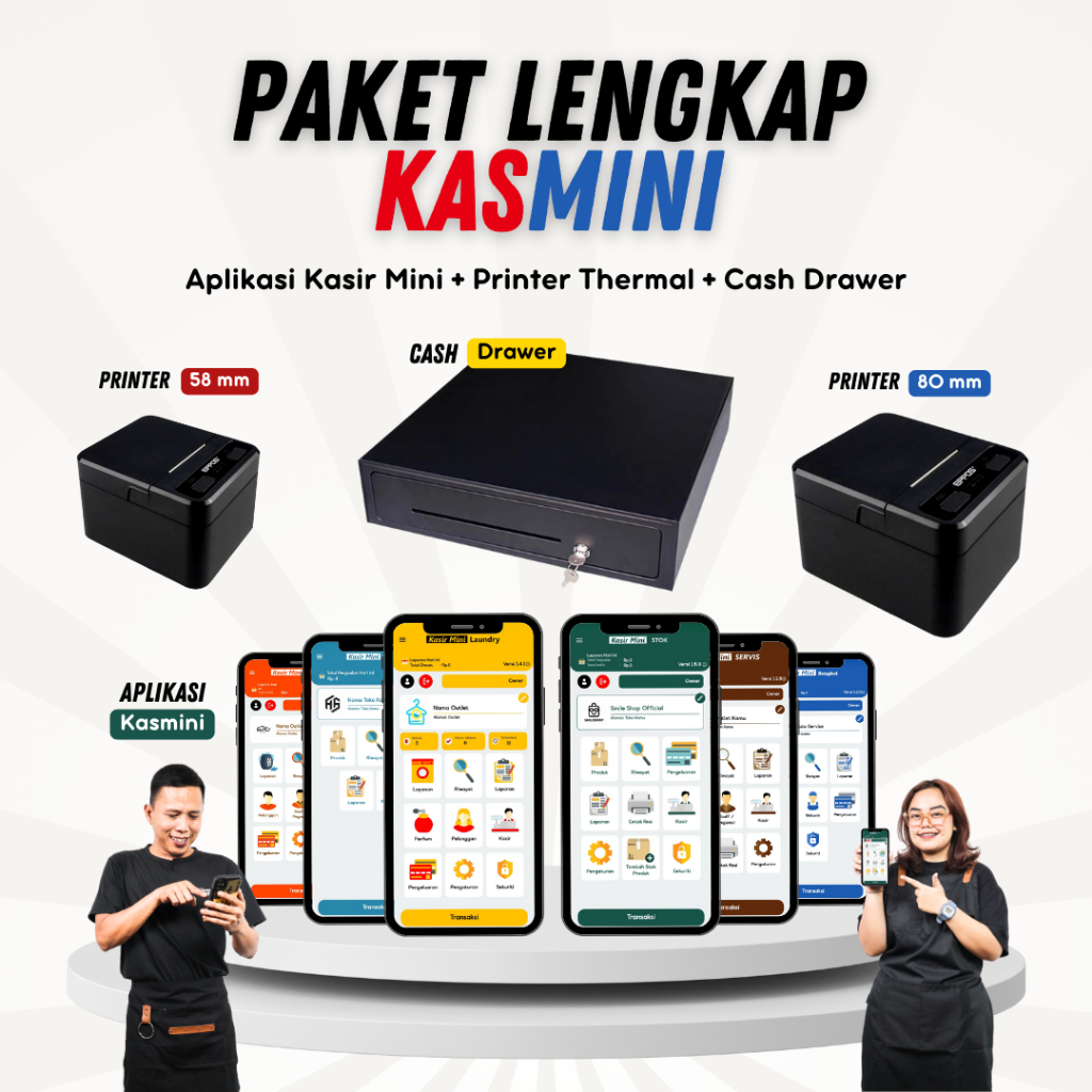 Paket Cash Drawer + Printer - KASMINI
