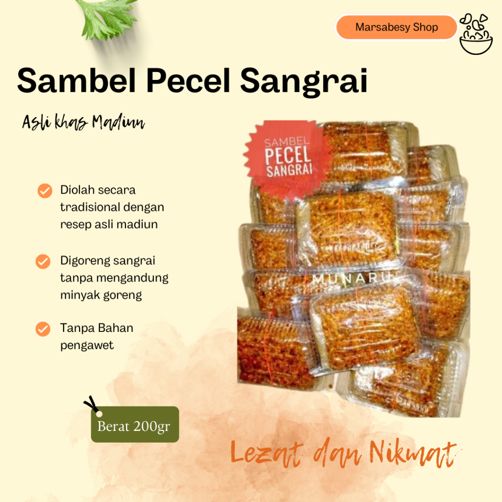 

NEW Sambel Pecel Madiun Sangrai 200g MURAH BERKUALITAS