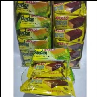 

apollo cake pandan/coklat isi 24pcs