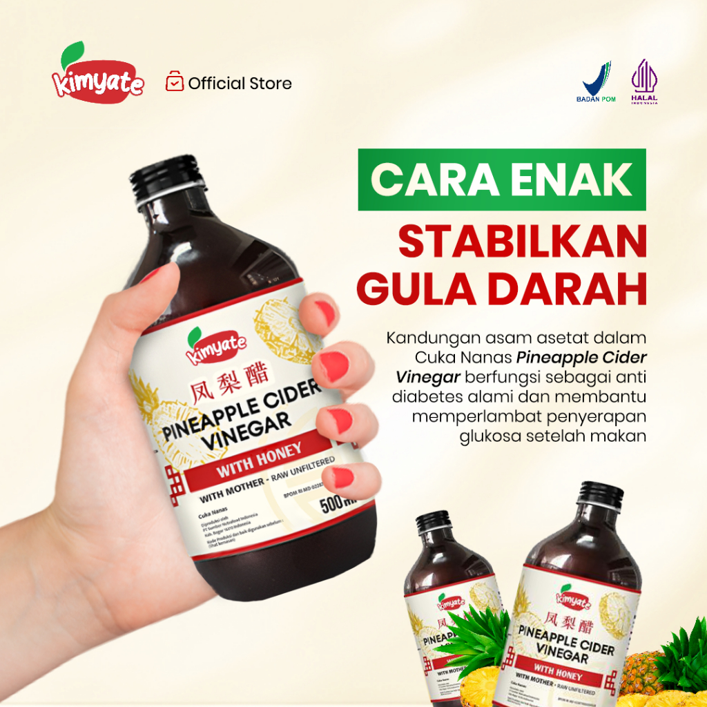 

Kimyate Packaged Bundling 2 Pineapple Cider Vinegar With Honey 500ML - Gula Darah