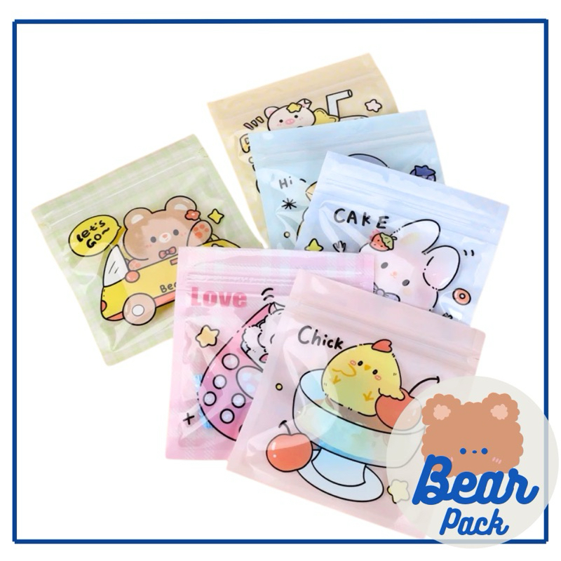 

Bear Pack -[ISI 50PCS UK 11 x 10 CM] Plastik Ziplock Kecil Motif Transparan Cute