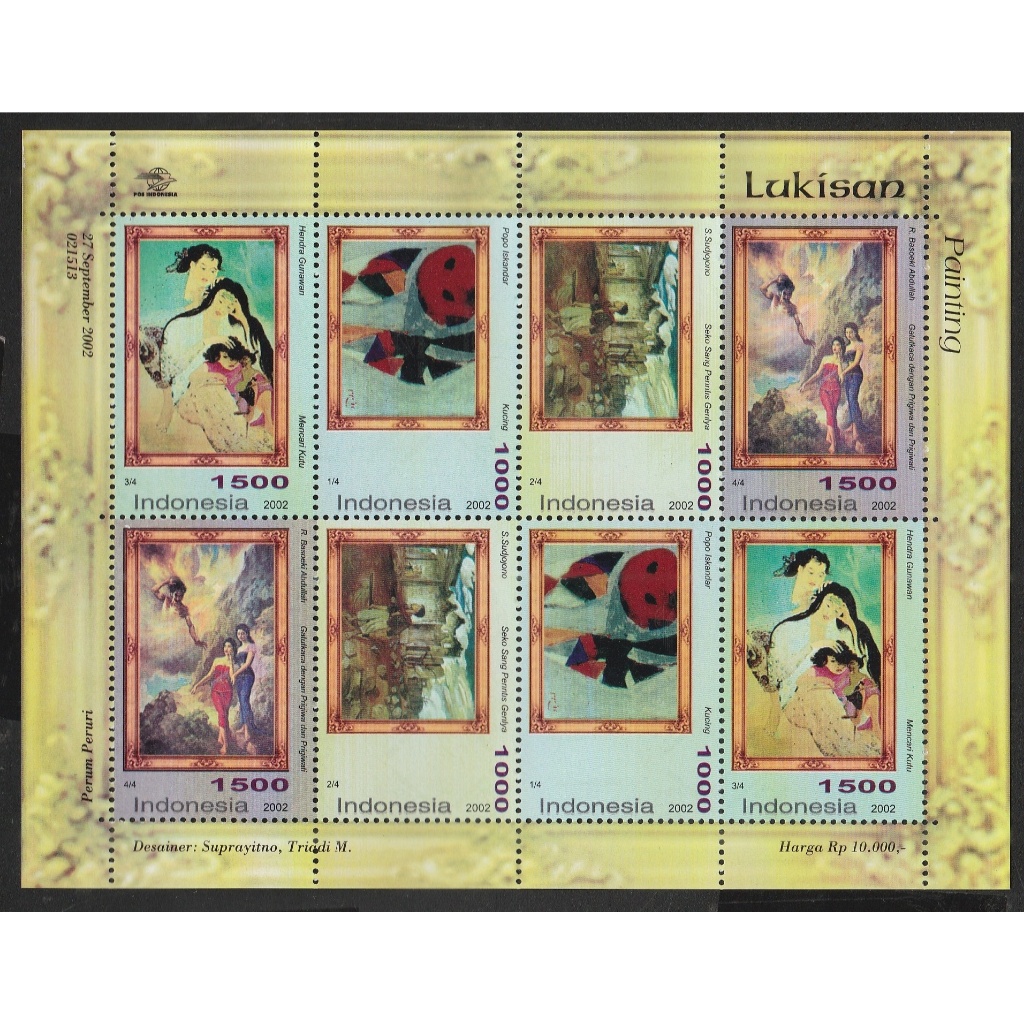 

A 9204 SATU BUAH SOUVENIR SHEET TEMA LUKISAN DENGAN KONDISI MNH MINT NEVER HINGED
