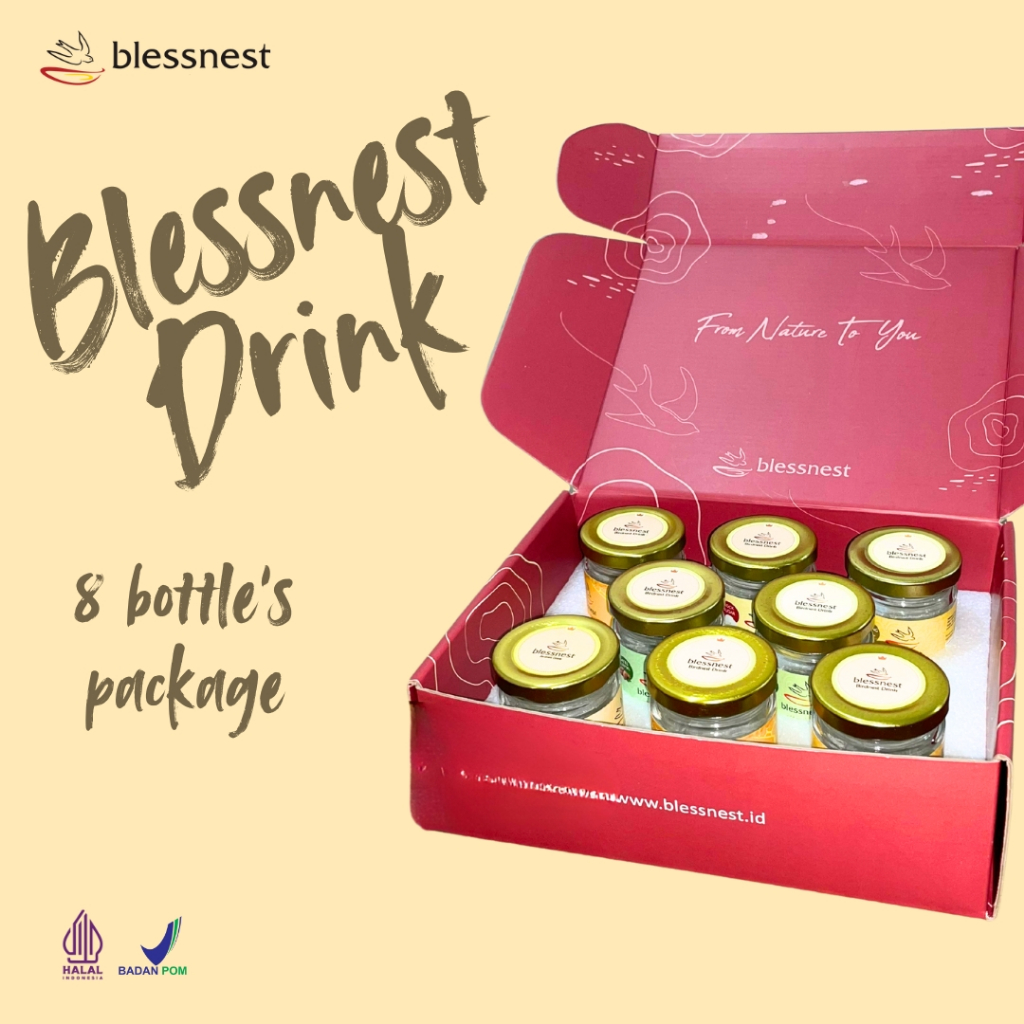 

Minuman Sarang Burung Walet - Blessnest Drink paket isi 8btl