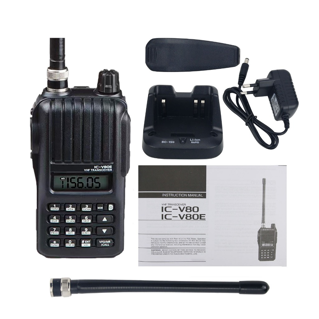 HT ICOM V80 VHF 5.5W 207 Channel Lithium 2000mAh IP54 waterproof Handy Talky walkie talkie jarak jau