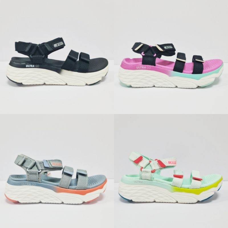 SKECHERS MAX CHUSIONING SLAY/SANDAL WANITA/SEPATU SANDAL WANITA/SKECHERS