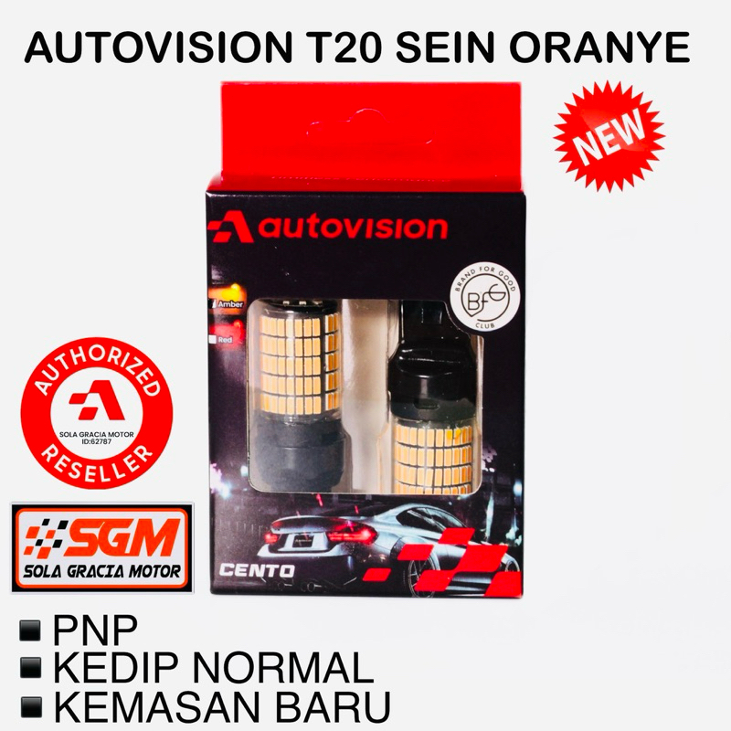 LED T20 Sein Autovision 144 SMD No Hyper Flash Yellow.