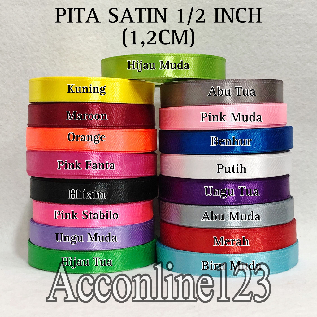 

Pita Satin 1/2 inch (1,2cm) Per Roll
